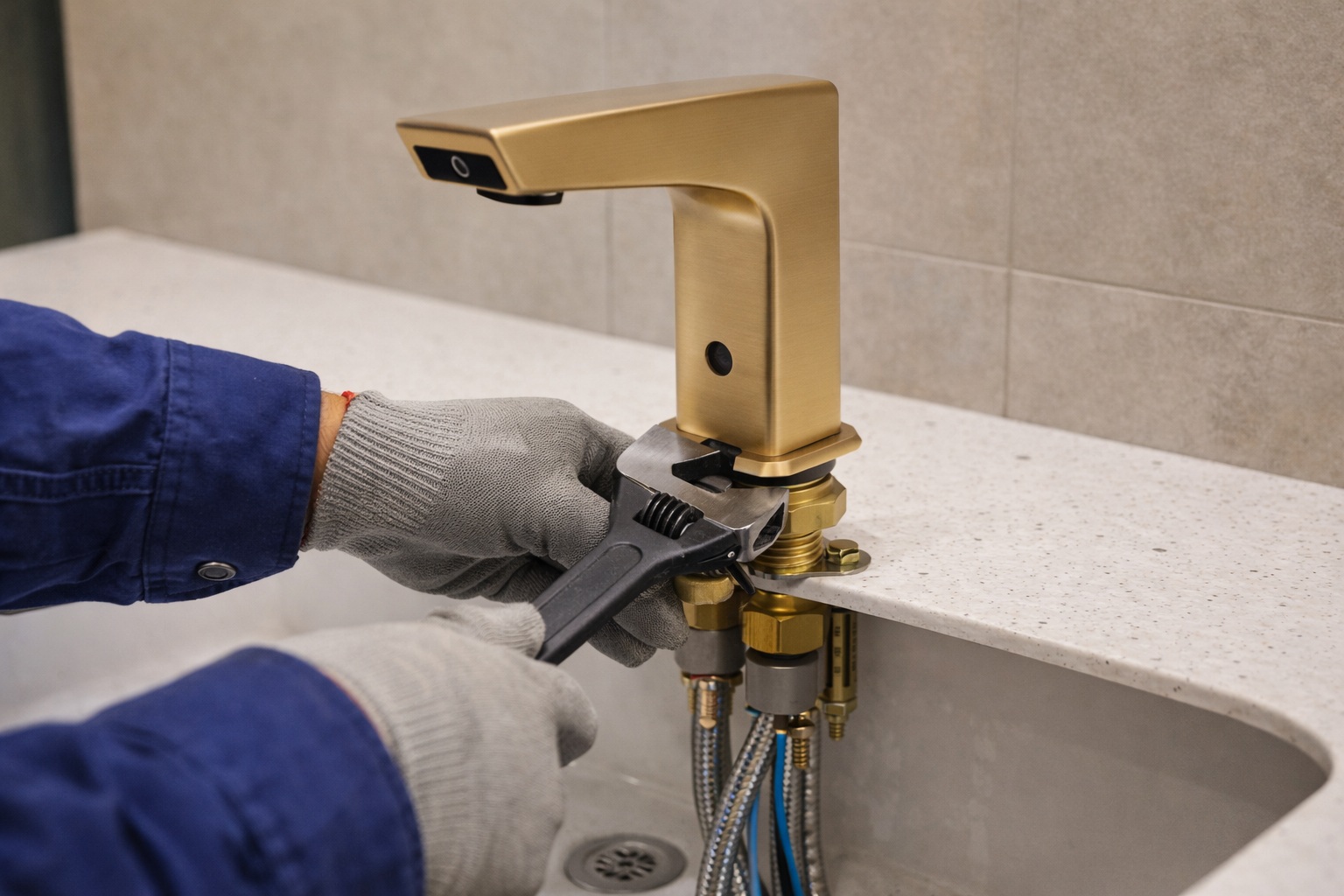 Touchless faucet installation